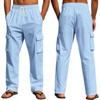 Herren nan leichte Cargohose im Resort-Look mit elastischem Tunnelzug, Mehrfachtaschen und geradem Bein R&B
