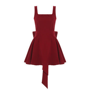 Damen kurzer, eleganter Rock mit asymmetrischem Saum und praktischen Bindeband-Details R&B