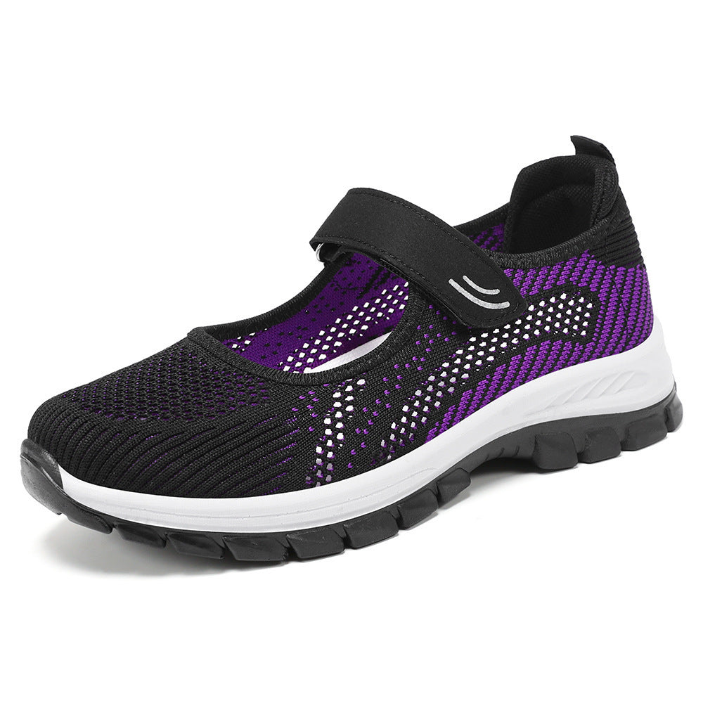 Damen Sportliche Ballerinas mit Klettverschluss und atmungsaktivem Obermaterial R&B