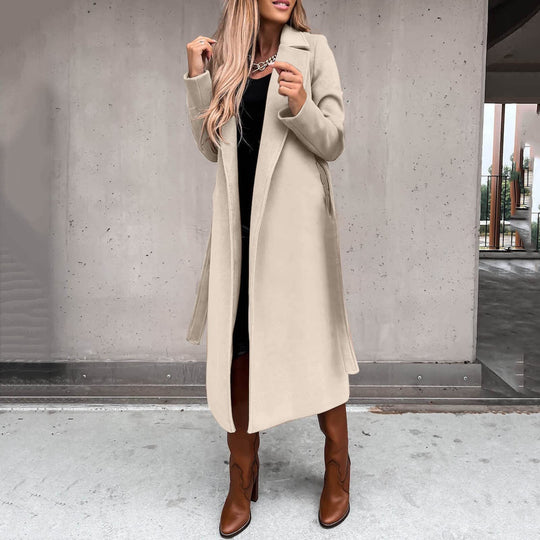 Damen eleganter und warmer Wollmantel R&B