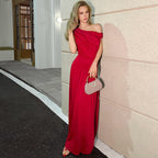 Damen Langarm Maxikleid mit asymmetrischem Schnitt und komfortablem Taillenbereich R&B