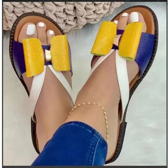Damen elegante Flip-Flops mit modischen Schleifenapplikationen R&B