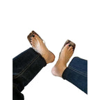 Damen moderne und schicke Mules aus transparentem Material mit Schlangenmuster R&B