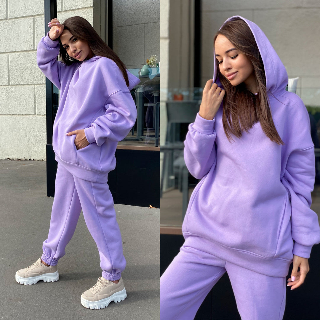 Damen Sportliches Hoodie- und Jogginghosen-Set im lässigen Design mit Kapuze R&B