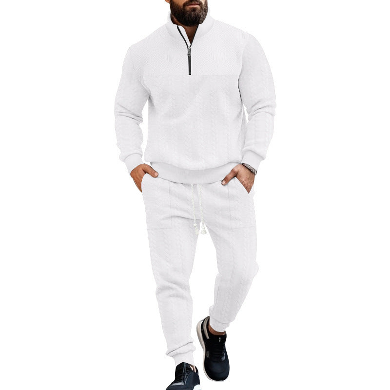 Herren Sportlicher Strickanzug mit Stehkragen und Reißverschluss R&B