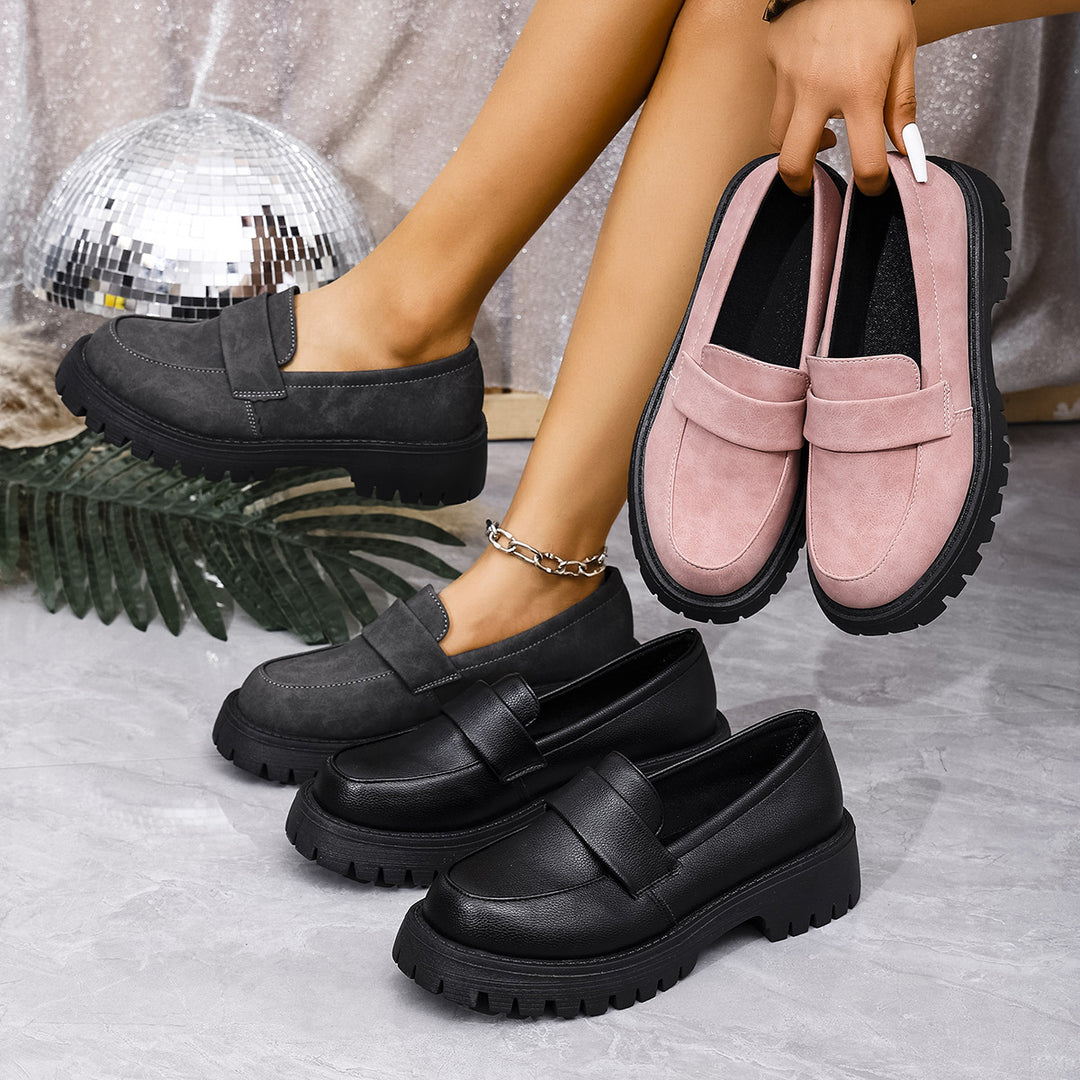 Damen modische Mokassins mit robuster Sohle R&B