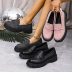 Damen modische Mokassins mit robuster Sohle R&B