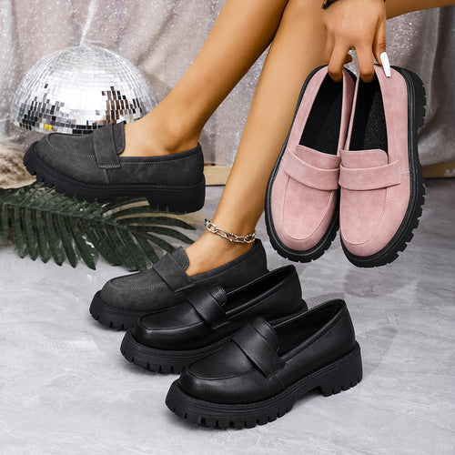 Damen modische Mokassins mit robuster Sohle R&B