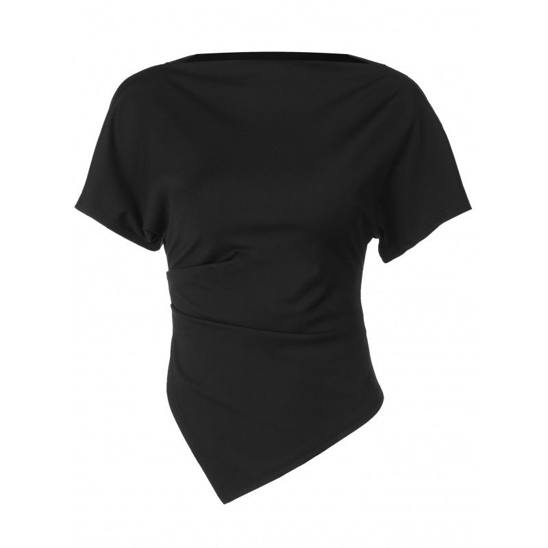 Damen Trendiges Oberteil mit asymmetrischem Saum und figurbetonendem Schnitt R&B