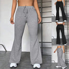 Damen Sportliche Sweathose mit weitem Bein und verstellbarem Bund R&B