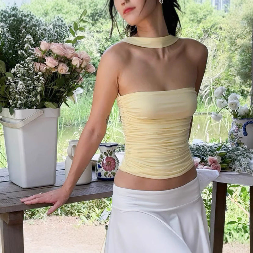 Damen Figurumspielendes Trägershirt mit elegantem Wickeldesign R&B