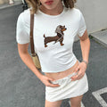 Damen T-Shirt mit originellem Tiermotiv und figurbetontem Schnitt R&B