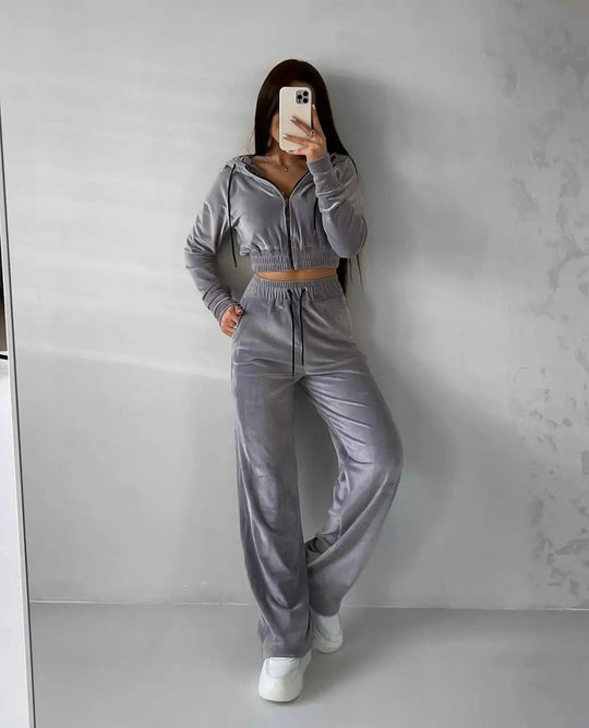 Damen sportliches Samt-Set R&B
