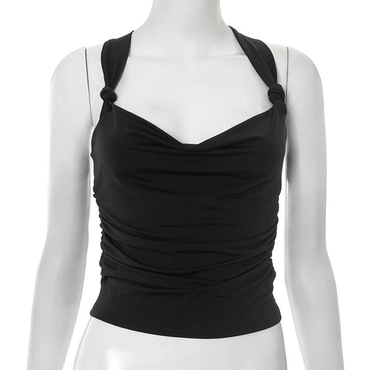 Damen modisches Top mit Knoten-Detail und Raffungen R&B