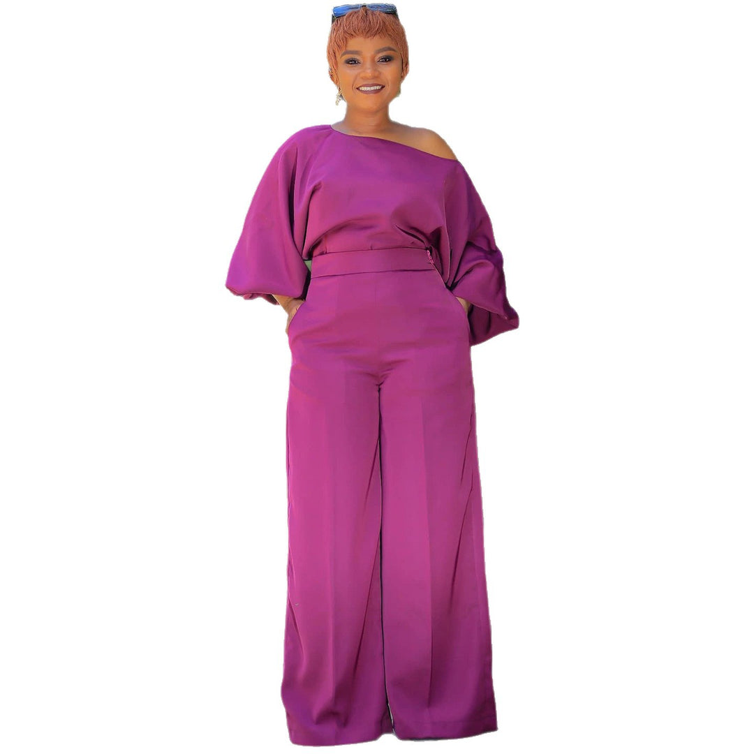Damen Elegante Hose mit übergroßen Ärmeln und weitem Bein R&B