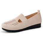 Damen Bequeme Slip-On Freizeitschuhe mit atmungsaktivem Strickdesign R&B