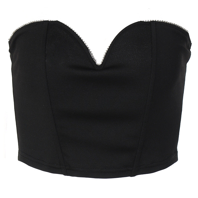 Damen Bustier-Oberteil mit herzförmigem Ausschnitt und elegantem Glamour R&B