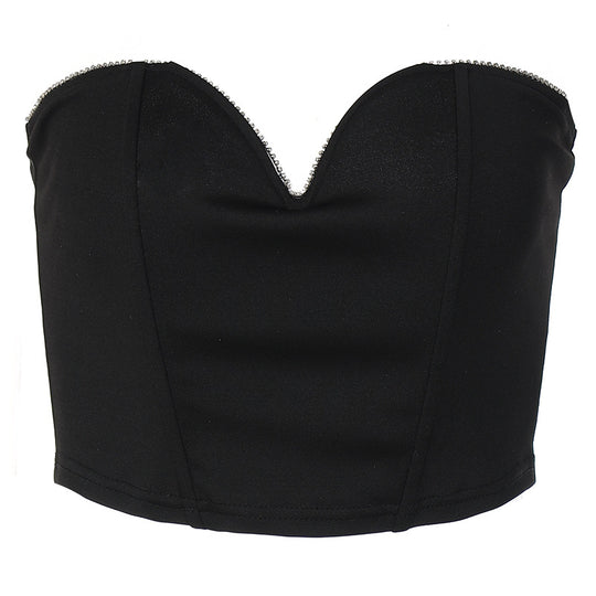 Damen Bustier-Oberteil mit herzförmigem Ausschnitt und elegantem Glamour R&B