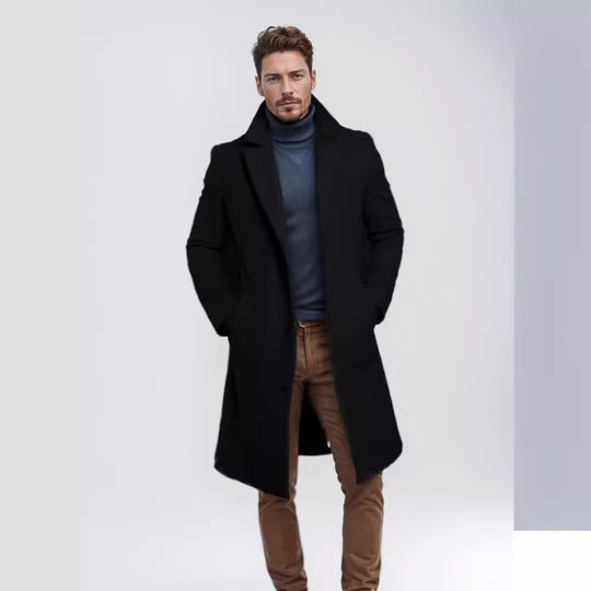Herren eleganter Wollmantel R&B