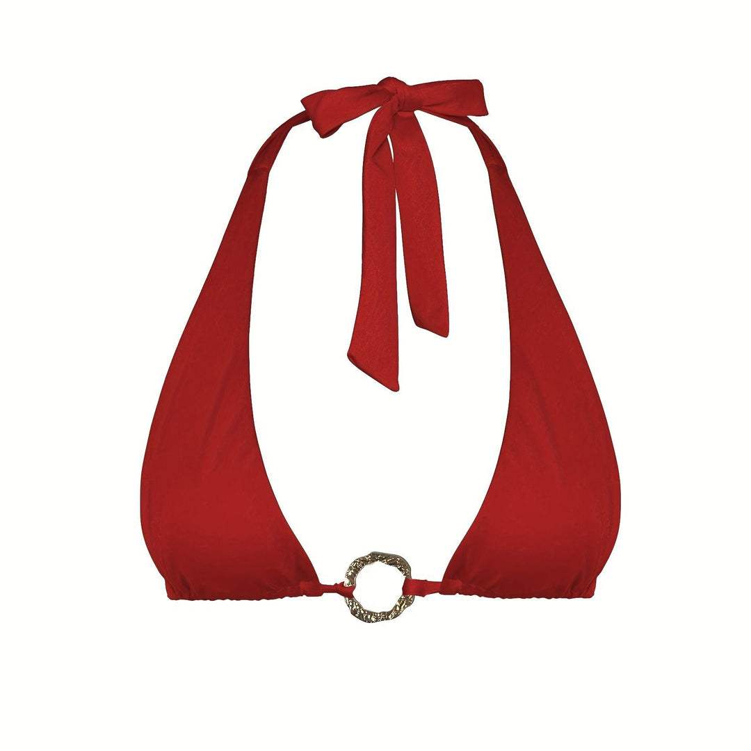 Damen Triangel-Bikini mit verstellbaren Riemen und elegantem Ringdetail R&B