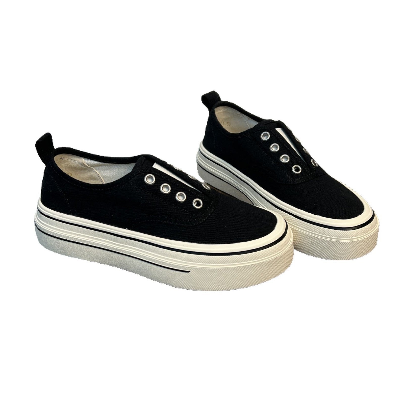 Damen bequeme Canvas Sneaker mit trendigem Plateau R&B