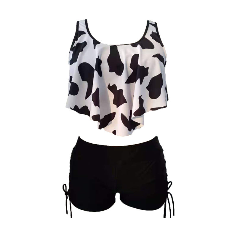 Damen Tankini-Set mit schwingendem Oberteil und schnüren an den Seiten R&B