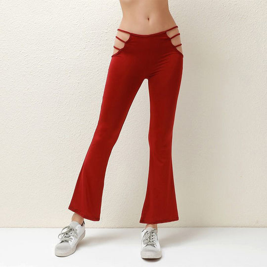 Damen Flared Leggings mit modischem Cut-Out Design R&B