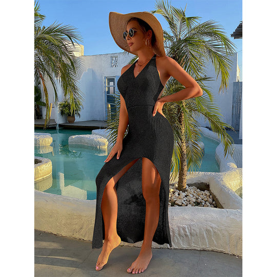 Damen Maxikleid mit extravaganter Beinschlitze R&B
