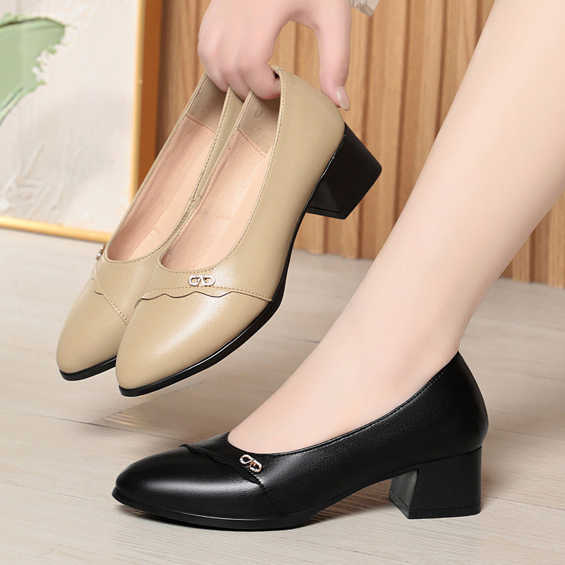 Damen Elegante Pumps mit komfortablem Blockabsatz und dekorativem Akzent R&B