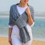 Damen Strickschal mit Zopfmuster & Vielseitigem Tragekomfort |