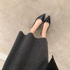 Damen Elegante spitze Pumps mit bequemer Innensohle und geschmeidiger Lederoberfläche
