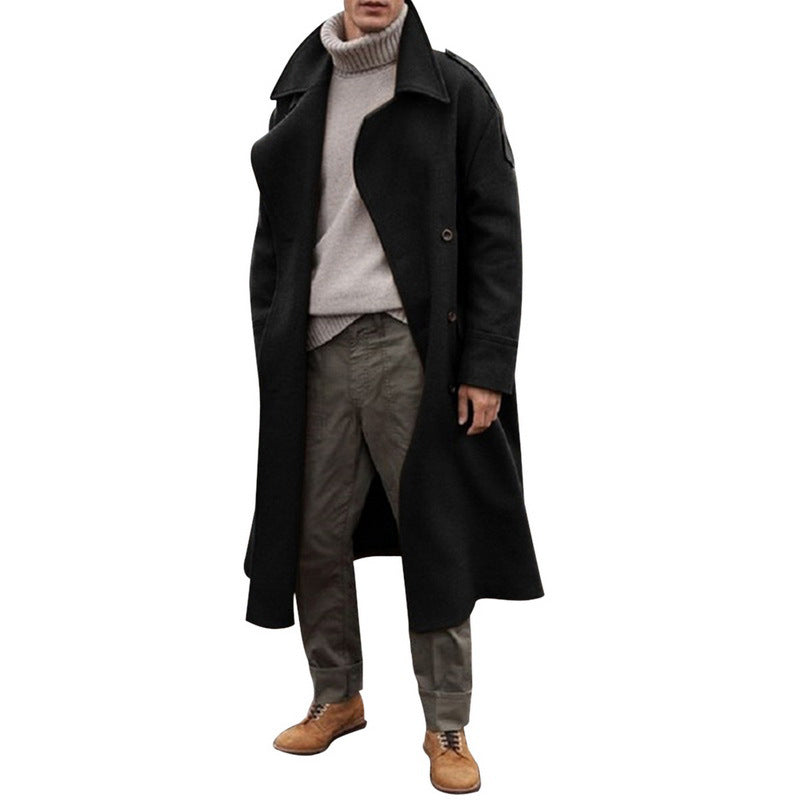 Herren eleganter Mantel mit doppelter Knopfleiste R&B