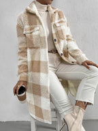 Damen Kuschelige Karojacke R&B