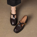 Damen Elegante Ballerinas mit modischer Schnallenverzierung R&B