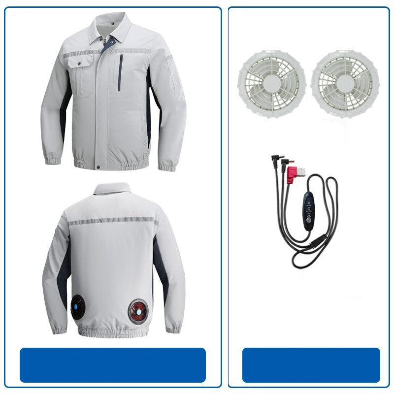 Herren nan atmungsaktive Arbeitsjacke mit integrierten Rückenlüftern und reflektierenden Streifen R&B