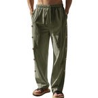 Herren Bequeme Freizeithose mit Knopfdetails und elastischem Bund R&B