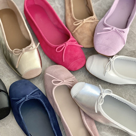 Damen Flache Ballerinas mit zierlichem Schleifenakzent R&B