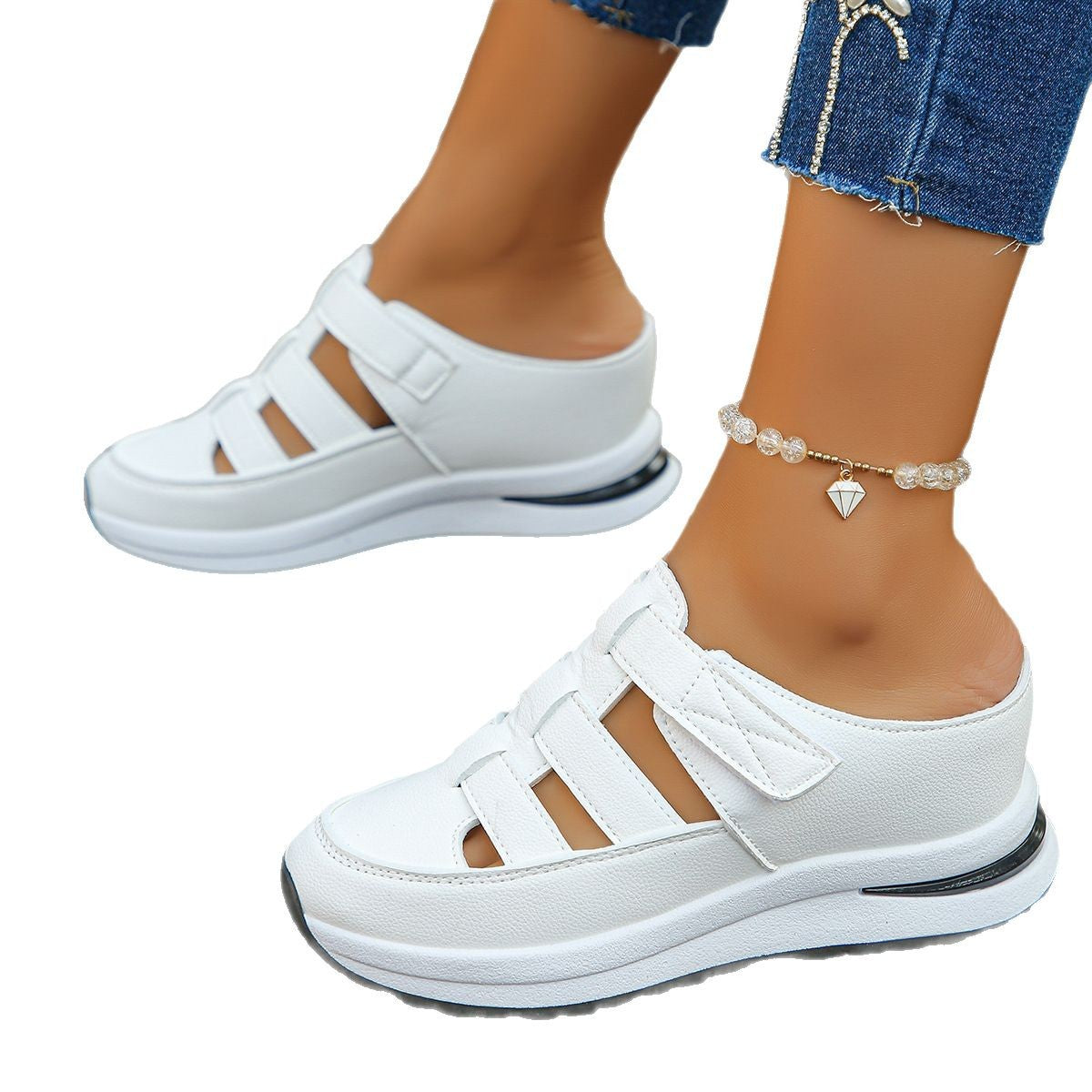 Damen Komfort-Sandalen mit verstellbaren Riemen und ergonomischem Fußbett R&B