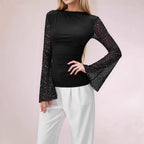 Damen Elegantes Oberteil mit Glitzer R&B