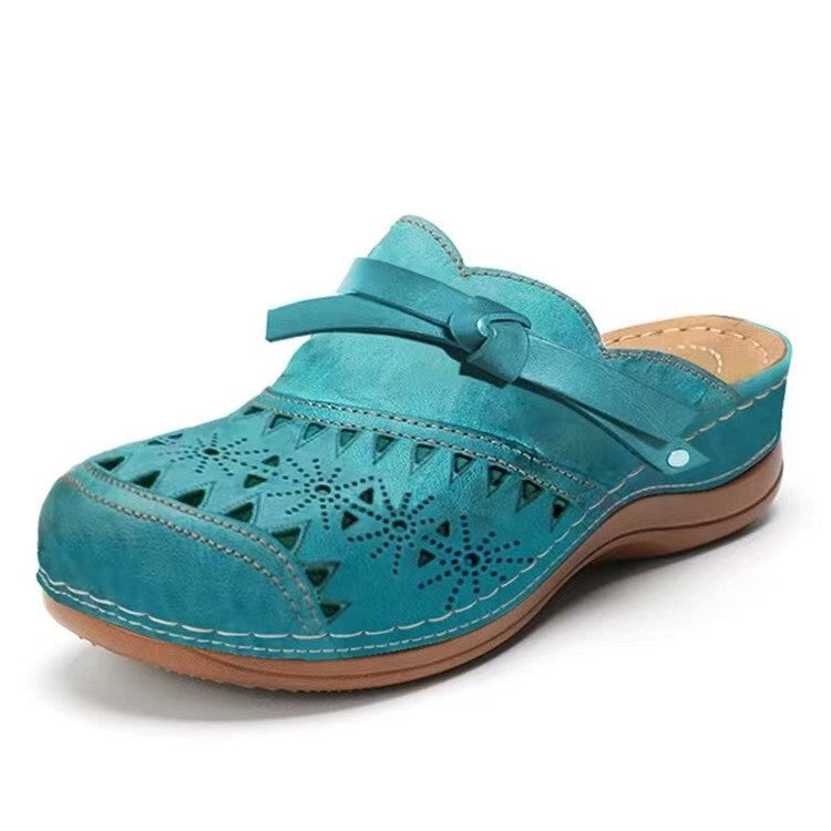 Damen Atmungsaktive Clogs mit floralem Lochdesign und anatomischem Fußbett R&B