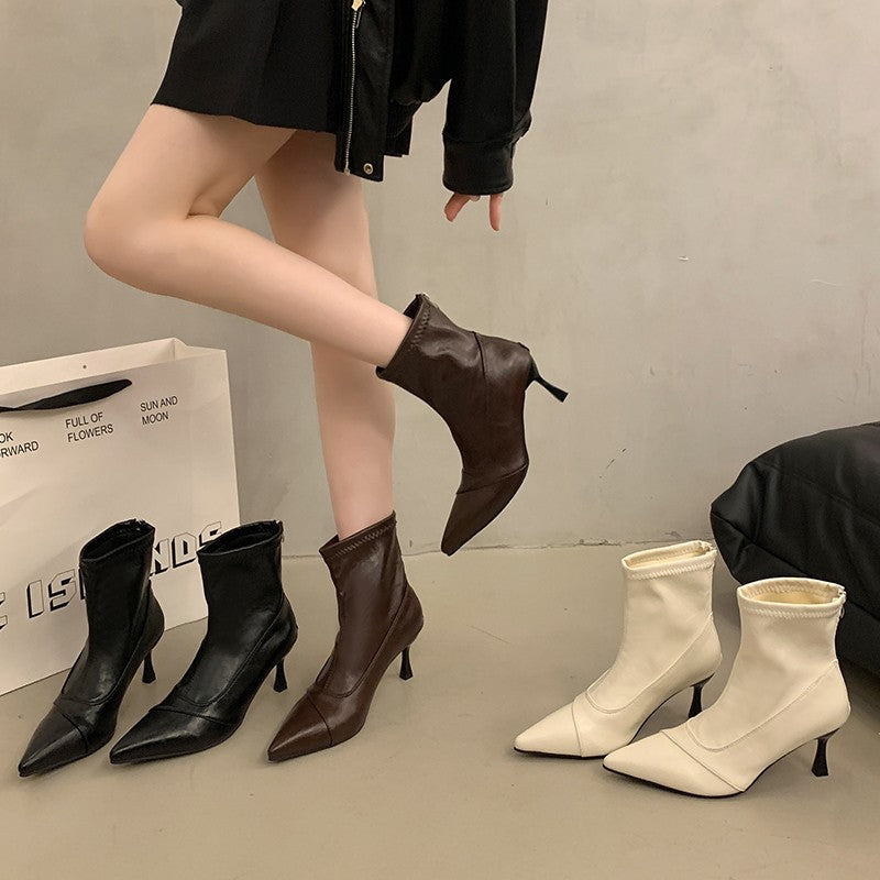 Damen Elegante Stiefeletten mit spitzem Schuhdesign und stylischem Absatz R&B