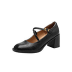 Damen Mary Jane Pumps mit elegantem Riemchen und komfortablem Blockabsatz R&B