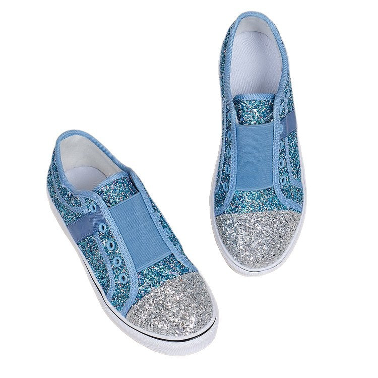 Damen Glitzernde Slip-On Sneakers mit elastischem Einsatz und dekorativen Akzenten R&B
