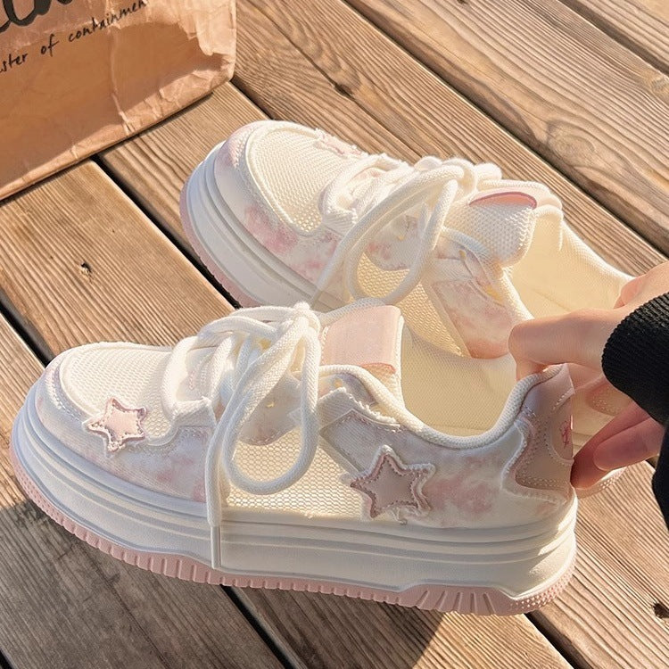 Damen Sportliche Plateau-Sneaker mit atmungsaktiver Mesh-Oberfläche und modischem Design R&B