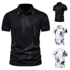 Herren modisches Poloshirt mit grafischen Akzenten und atmungsaktiven Eigenschaften