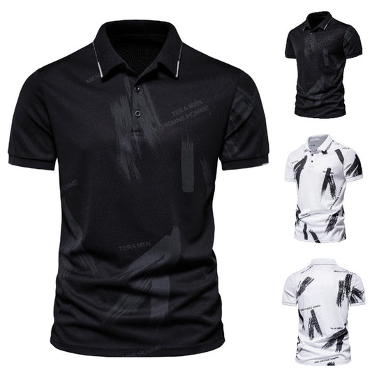 Herren modisches Poloshirt mit grafischen Akzenten und atmungsaktiven Eigenschaften R&B