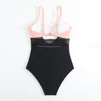 Damen Einteiler Badeanzug mit stylischem Wickeldesign R&B