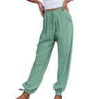 Damen Bequeme und legere Hose mit elastischem Bund und vielseitigen Taschen R&B
