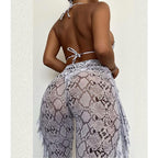 Damen Triangel-Bikini mit schicker Schlangeffekt-Wickelhose