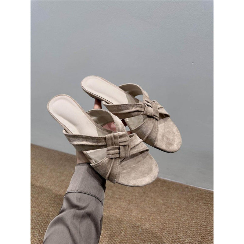 Damen Ballerina-Sandalen mit dekorativem Knoten-Riemen R&B